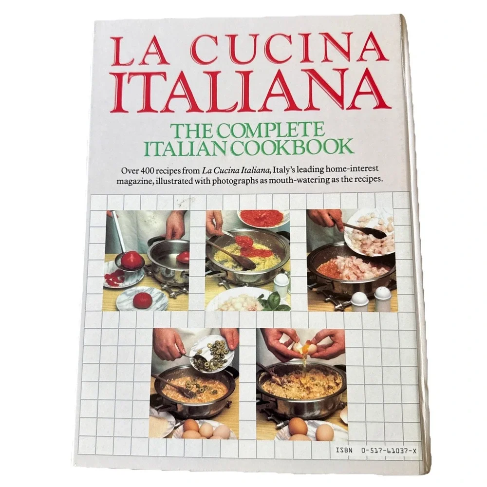 Vintage 1987 La Cucina Italiana The Complete Italian Cookbook‎ Illus. Hard Cover